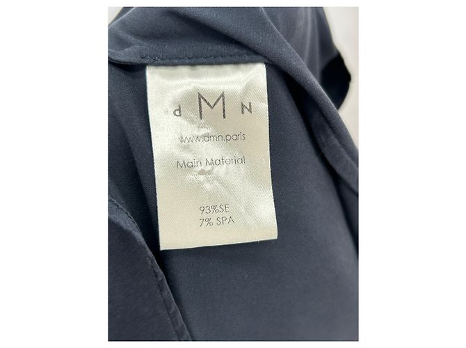 DMN Camisa de satén azul marino - vista 6