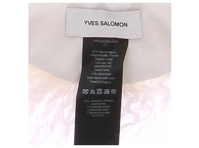 Yves Salomon Collo crema in pelliccia di agnello Beige - vista 5