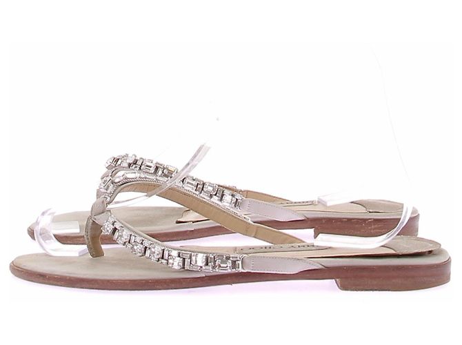 Sandali Jimmy Choo in pelle argentati con strass Argento - vista 2