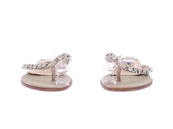 Sandali Jimmy Choo in pelle argentati con strass Argento - vista 3