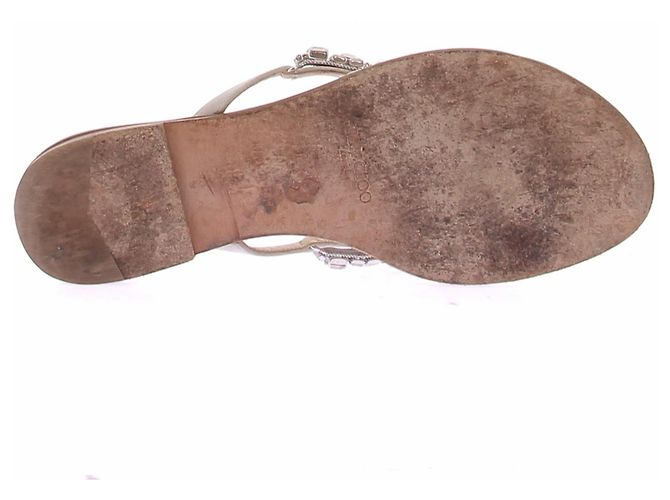 Sandali Jimmy Choo in pelle argentati con strass Argento - vista 5