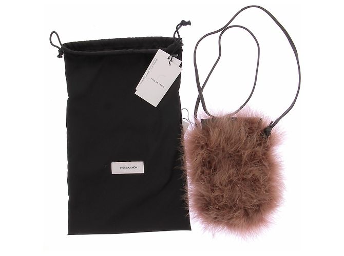 Borsa Yves Salomon Feather Marrone - vista 3