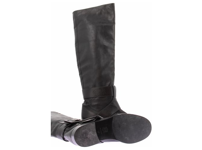 Pierre Hardy Botas altas de cuero negro - vista 5