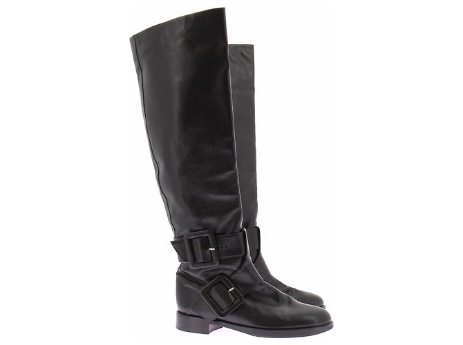 Pierre Hardy Botas altas de cuero negro - vista 6