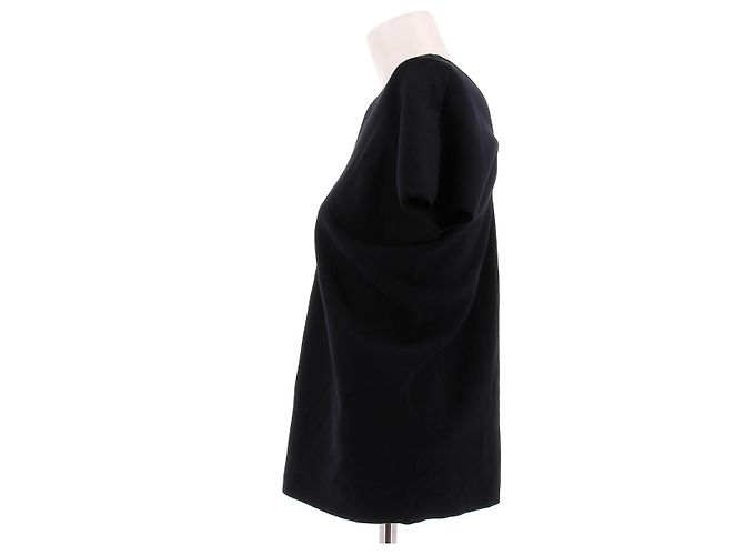 Top de algodón azul marino Jil Sander Talla 38 - vista 4