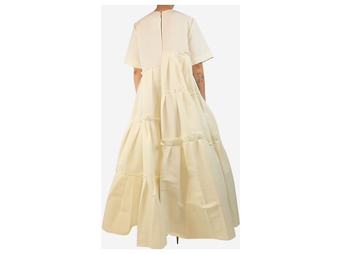 Autre Marque Weißes Stufenkleid mit Rüschen - Größe UK 12 - Ansicht 2