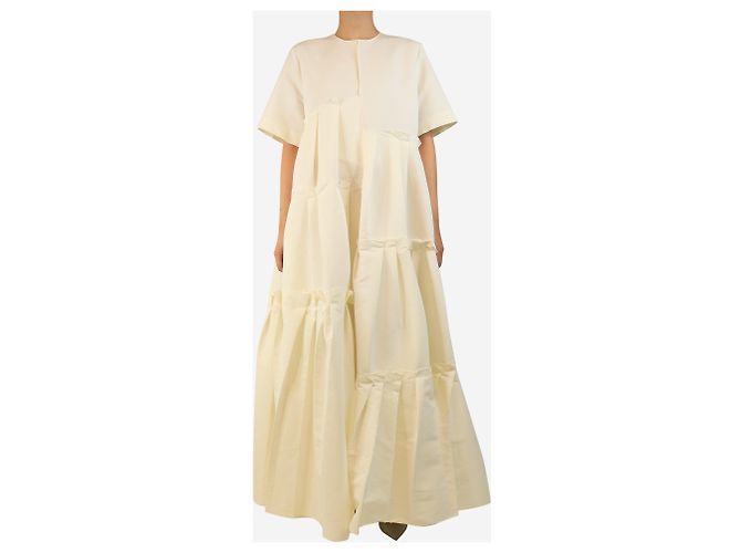 Autre Marque Weißes Stufenkleid mit Rüschen - Größe UK 12 - Ansicht 3