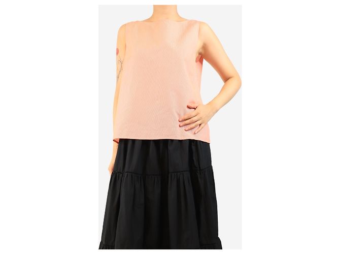 Autre Marque Top de algodón a rayas rojas - talla L - vista 3