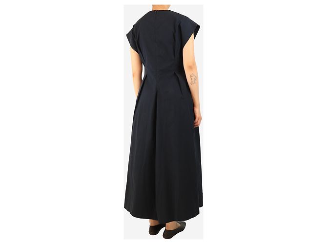 Studio Nicholson Maxikleid aus Navy-Popeline - Größe UK 12 Marineblau - Ansicht 2