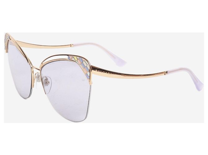 Bulgari Occhiali da sole cat-eye dorati e viola D'oro - vista 2