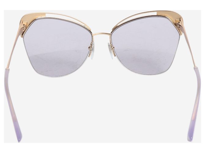 Bulgari Occhiali da sole cat-eye dorati e viola D'oro - vista 3