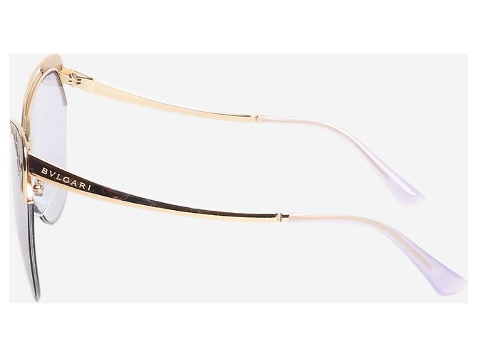 Bulgari Occhiali da sole cat-eye dorati e viola D'oro - vista 4