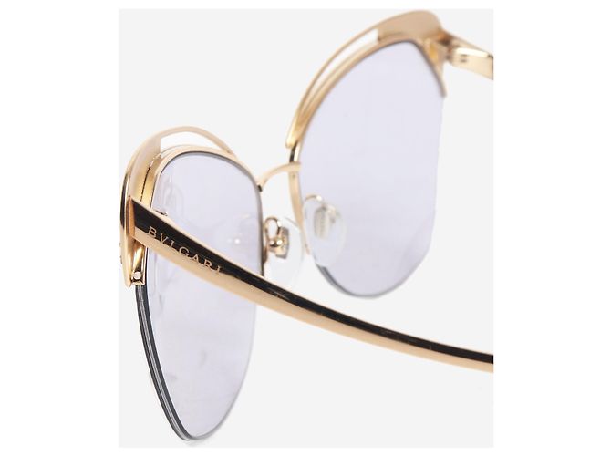 Bulgari Occhiali da sole cat-eye dorati e viola D'oro - vista 5
