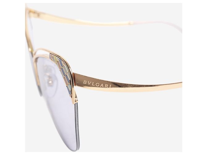 Bulgari Occhiali da sole cat-eye dorati e viola D'oro - vista 6