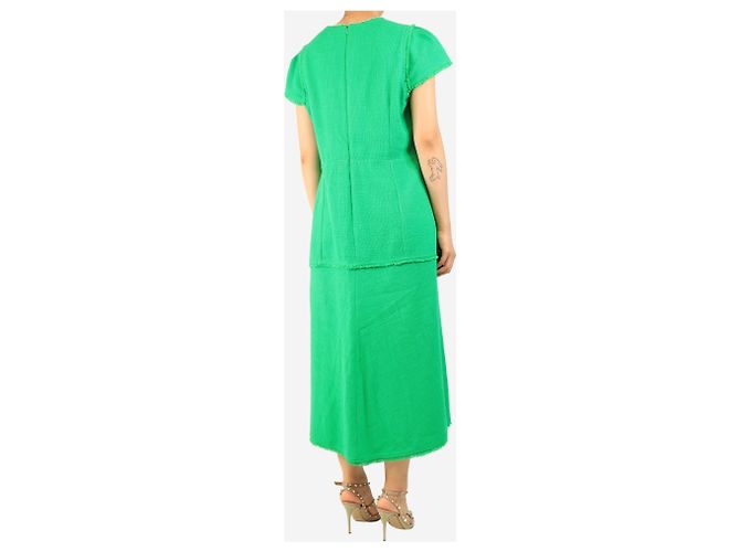 Autre Marque Midikleid aus grünem Tweed - Größe UK 16 - Ansicht 2
