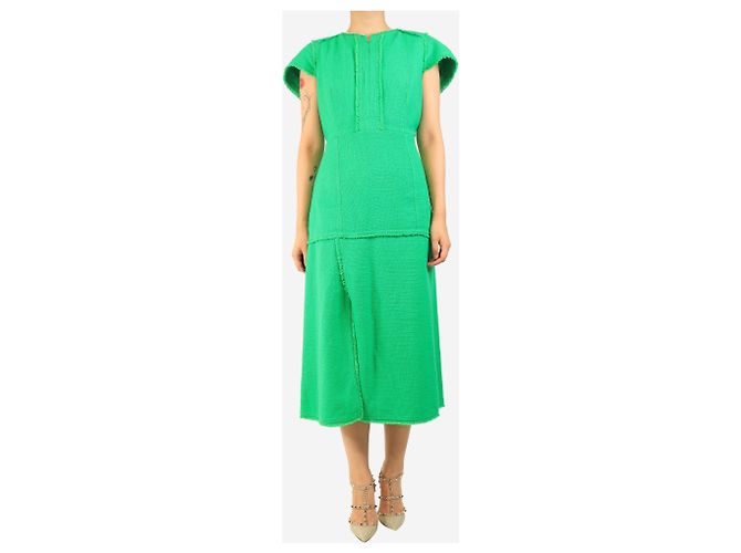 Autre Marque Midikleid aus grünem Tweed - Größe UK 16 - Ansicht 3