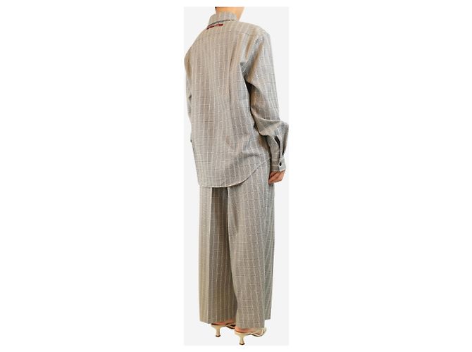 Marni Completo con camicia e pantaloni in lana a quadri grigi - taglia UK 16 Grigio - vista 2