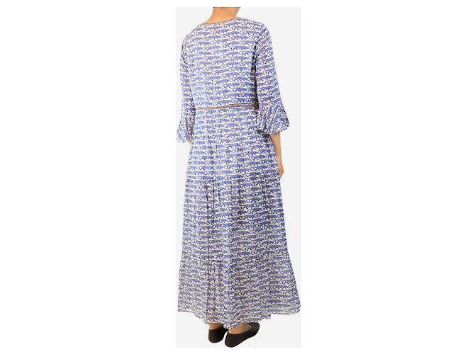Autre Marque V-Ausschnitt-Kleid mit blauem Tigerprint - Größe UK 16 - Ansicht 2