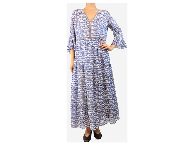 Autre Marque V-Ausschnitt-Kleid mit blauem Tigerprint - Größe UK 16 - Ansicht 3
