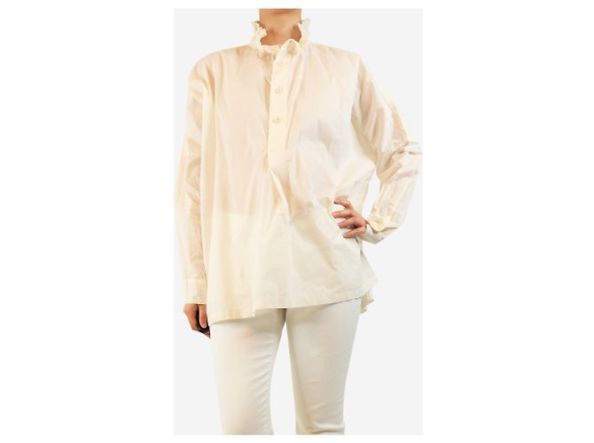 Autre Marque Blusa de algodão creme - tamanho S Cru - vista 3