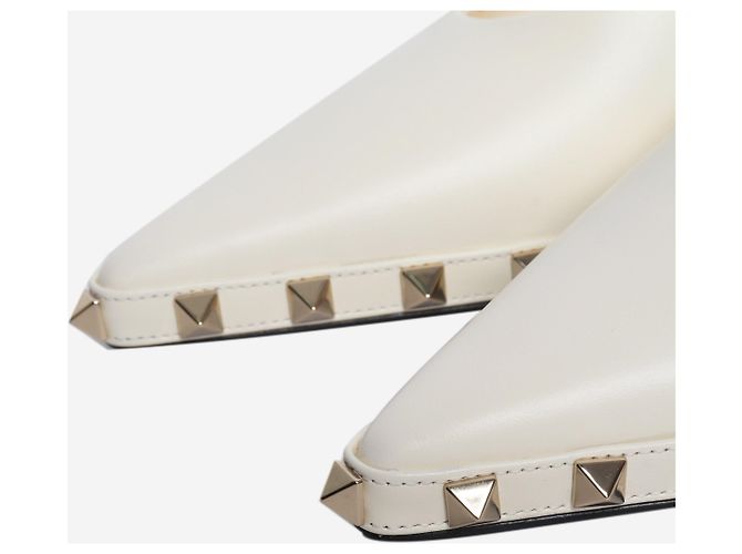 Valentino Cream Rockstud Leder Pumps - Größe EU 37 Roh - Ansicht 3