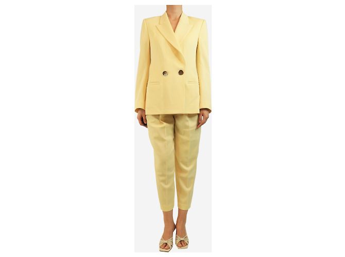 Petar Petrov Conjunto de traje de dos piezas de lana amarillo - talla UK 8 - vista 3