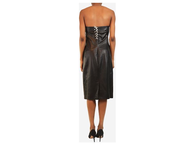 Ralph Lauren Schwarzes Lederkleid - Größe UK 12 - Ansicht 2