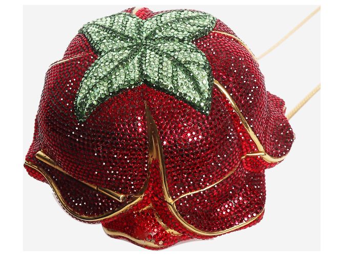Judith Leiber Clutch a forma di rosa decorata con cristalli rossi Rosso - vista 2