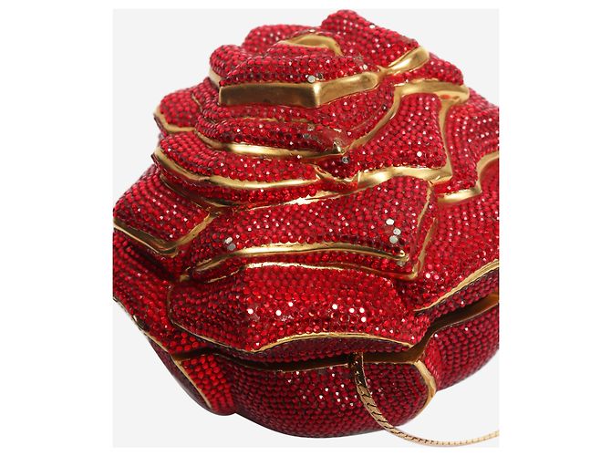 Judith Leiber Clutch a forma di rosa decorata con cristalli rossi Rosso - vista 3