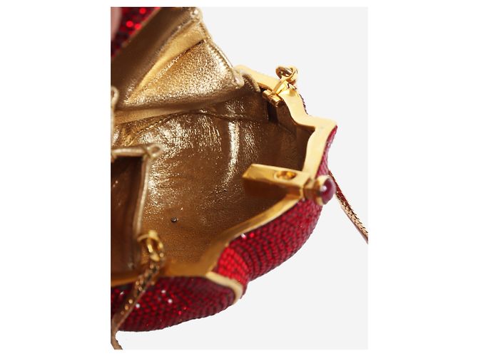 Judith Leiber Clutch a forma di rosa decorata con cristalli rossi Rosso - vista 4