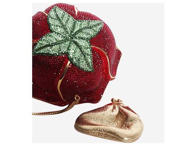 Judith Leiber Clutch a forma di rosa decorata con cristalli rossi Rosso - vista 6