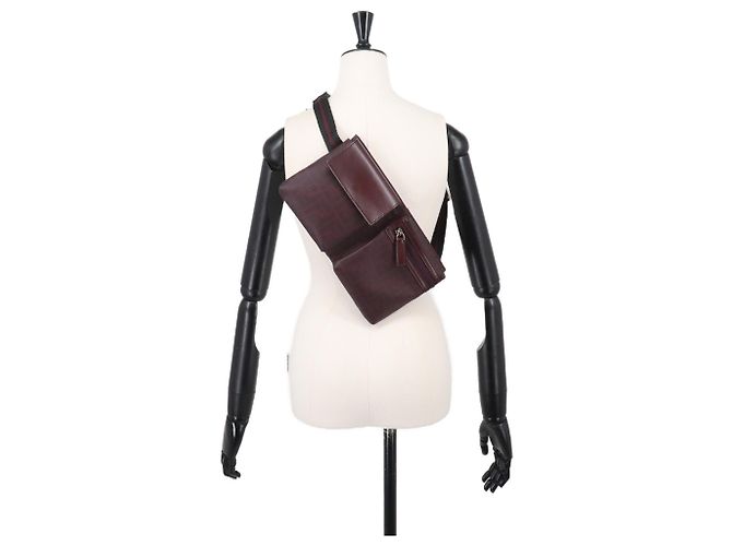 Borsa a tracolla Fendi Zucca Bordò - vista 10