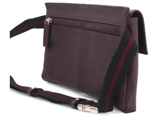 Borsa a tracolla Fendi Zucca Bordò - vista 3