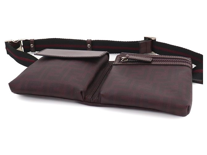 Borsa a tracolla Fendi Zucca Bordò - vista 4