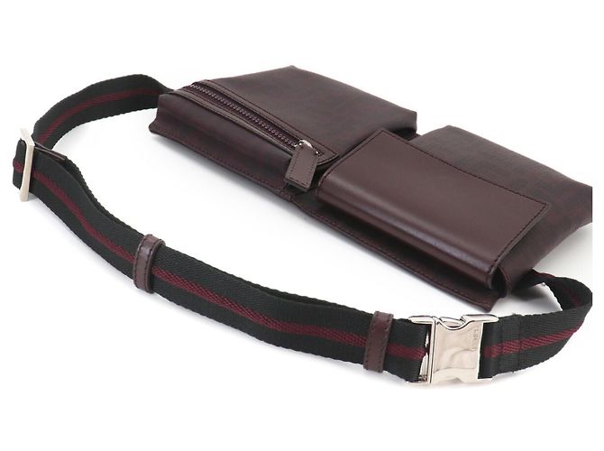 Borsa a tracolla Fendi Zucca Bordò - vista 5
