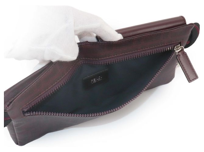 Borsa a tracolla Fendi Zucca Bordò - vista 6