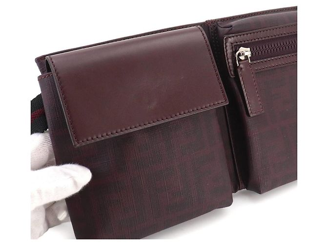 Borsa a tracolla Fendi Zucca Bordò - vista 8