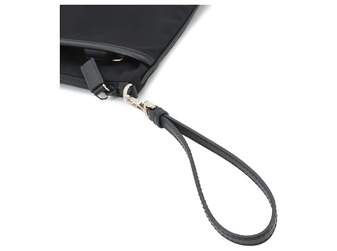 Clutch in nylon e pelle Saffiano Prada Nero - vista 5