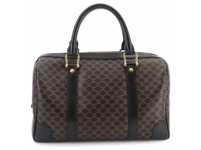16 Céline Celine Macadam Boston Handtasche Braun Schwarz - Ansicht 2