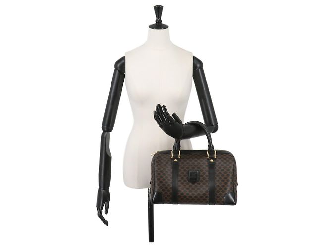 16 Céline Celine Macadam Boston Handtasche Braun Schwarz - Ansicht 9