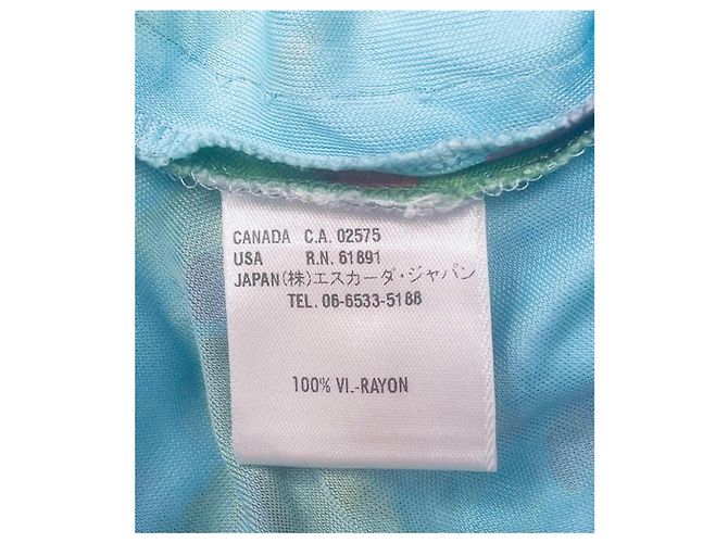 Escada Maxikleid mit floralem Print Pink Rot Mehrfarben Grün Gelb Hellblau - Ansicht 4
