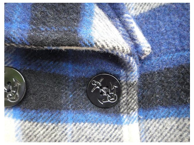 Autre Marque Fidelity by Gerald & Stewart Karierter Pea Coat Blau/Schwarz - Ansicht 6