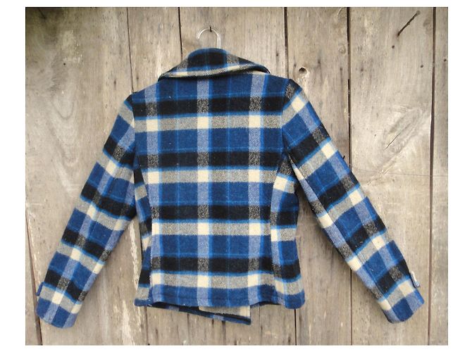 Autre Marque Fidelity by Gerald & Stewart Karierter Pea Coat Blau/Schwarz - Ansicht 7