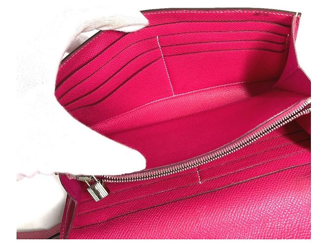 Hermès Kelly Long Wallet aus Epsom-Leder Pink - Ansicht 14