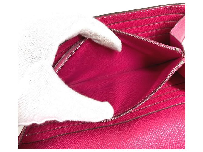 Hermès Kelly Long Wallet aus Epsom-Leder Pink - Ansicht 15