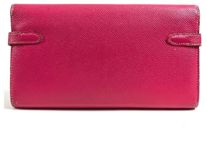 Hermès Kelly Long Wallet aus Epsom-Leder Pink - Ansicht 2