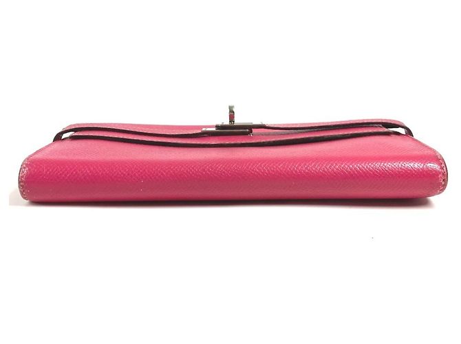 Hermès Kelly Long Wallet aus Epsom-Leder Pink - Ansicht 5