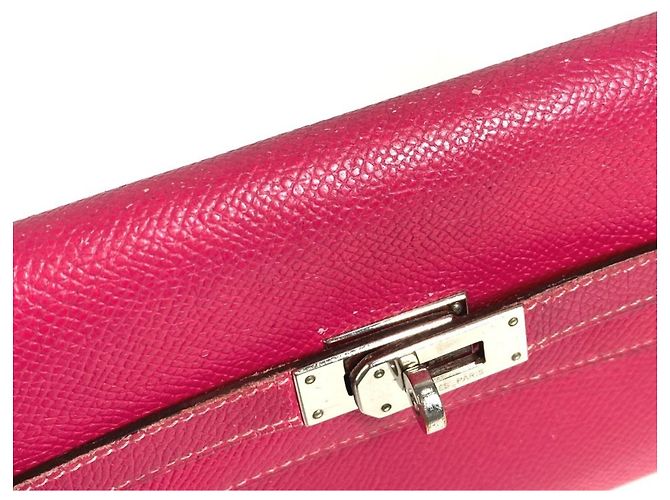 Hermès Kelly Long Wallet aus Epsom-Leder Pink - Ansicht 9