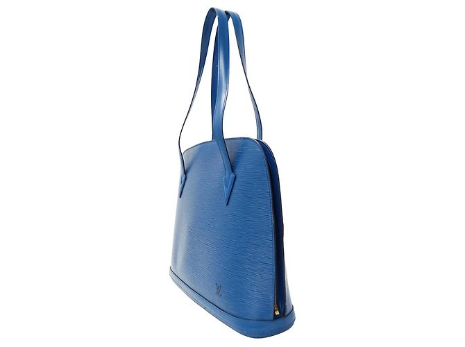 Borsa in pelle Epi Louis Vuitton in blu Toledo - vista 4