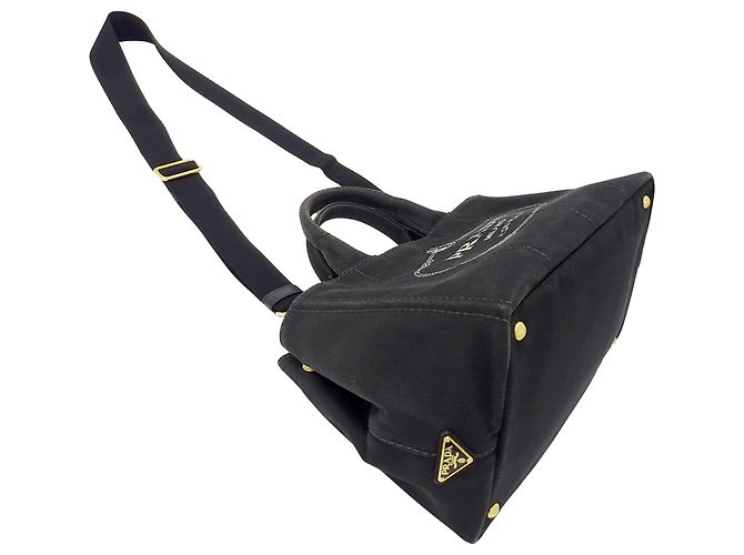 Tote Borsa in tela nera Prada Nero - vista 4